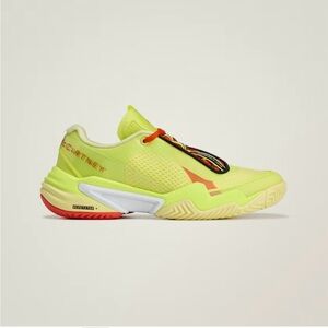 Adidas by Stella McCartney Neon Yellow Athletic Sneakers with Red Accents